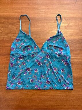NATURAL LIFE Teal Floral Slip Camisole